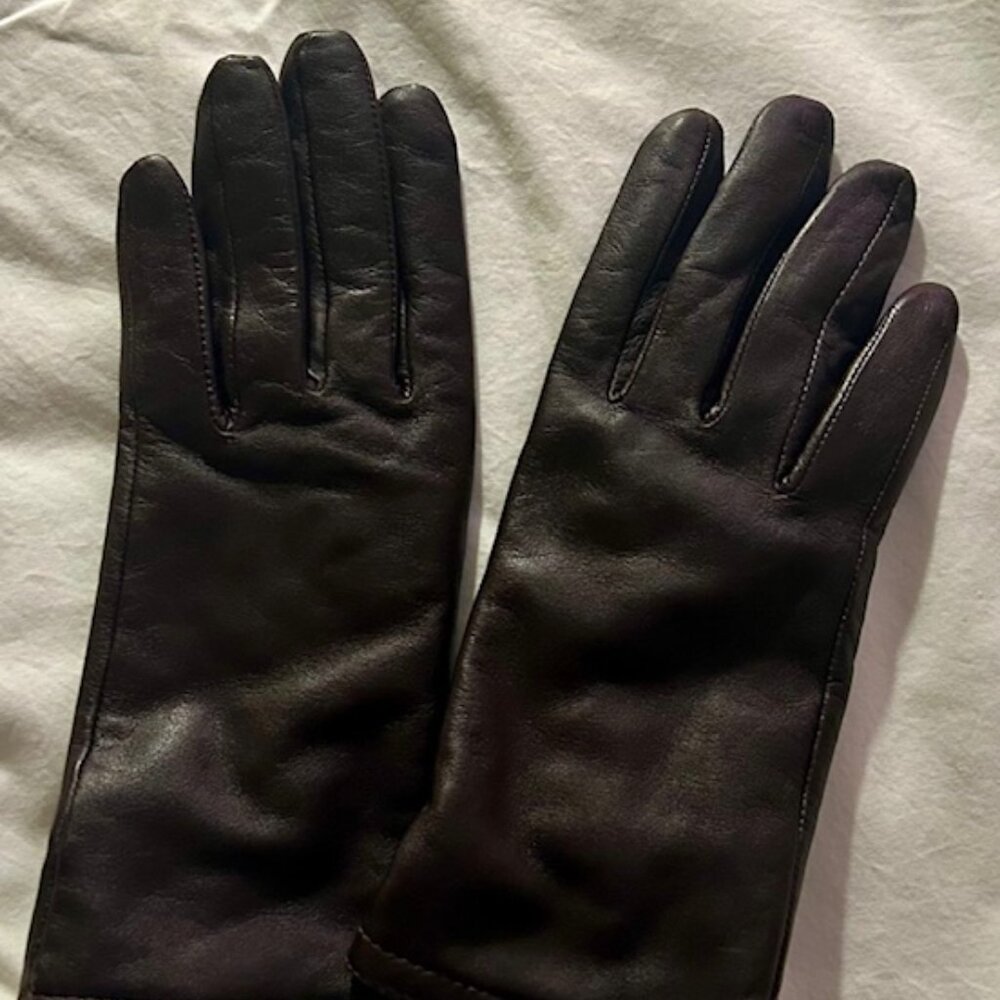 Thinsulate dark brown leather gloves
